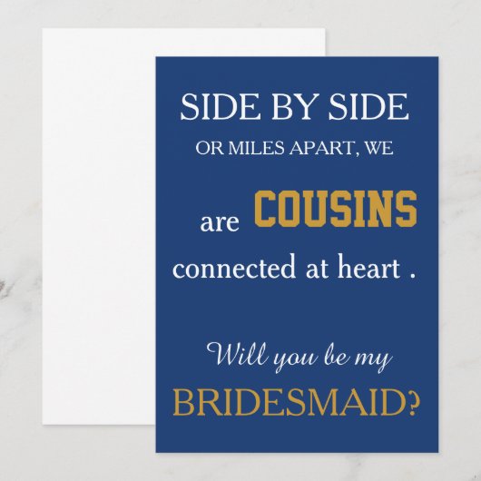 Bent u mijn bruidsmeisje? kaart (Voorkant / Achterkant)