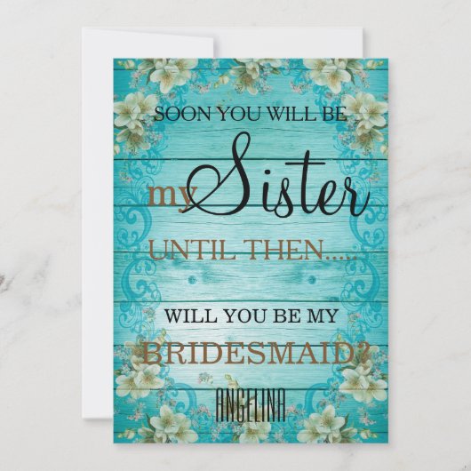 Bent u mijn bruidsmeisje? kaart (Voorkant)