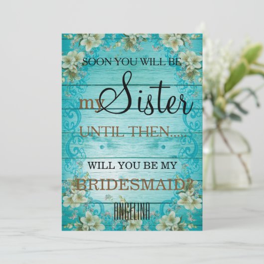 Bent u mijn bruidsmeisje? kaart (Staand voorkant)