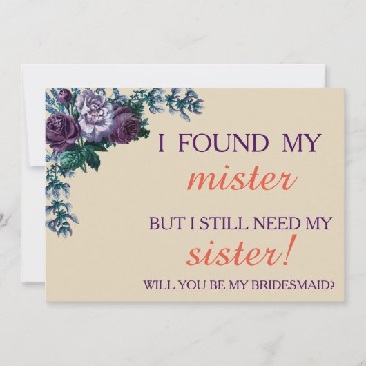 Bent u mijn bruidsmeisje? kaart (Voorkant)
