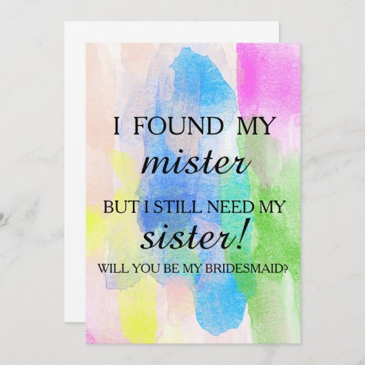 Bent u mijn bruidsmeisje? kaart (Voorkant / Achterkant)