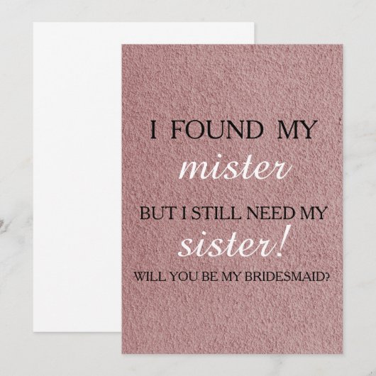 Bent u mijn bruidsmeisje? kaart (Voorkant / Achterkant)