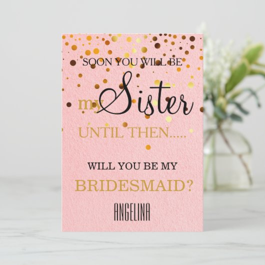 Bent u mijn bruidsmeisje? kaart (Staand voorkant)