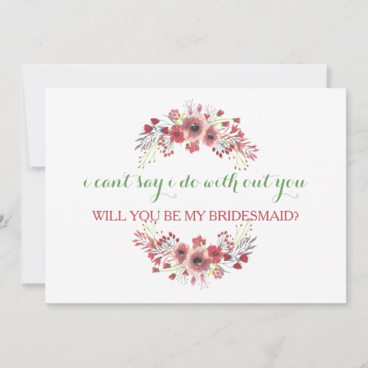 Bent u mijn bruidsmeisje? kaart (Voorkant)