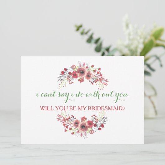 Bent u mijn bruidsmeisje? kaart (Staand voorkant)