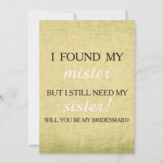 Bent u mijn bruidsmeisje? kaart (Voorkant)