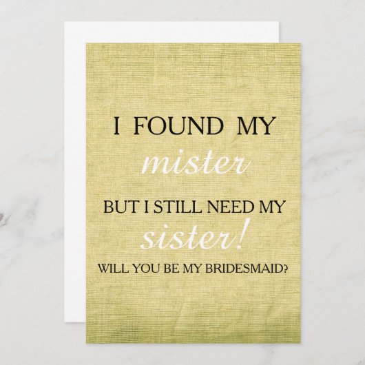 Bent u mijn bruidsmeisje? kaart (Voorkant / Achterkant)