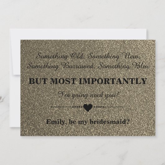 Bent u mijn bruidsmeisje? kaart (Voorkant)