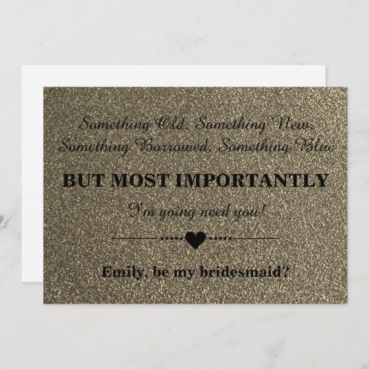 Bent u mijn bruidsmeisje? kaart (Voorkant / Achterkant)