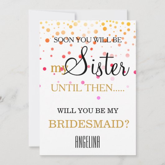 Bent u mijn bruidsmeisje? kaart (Voorkant)