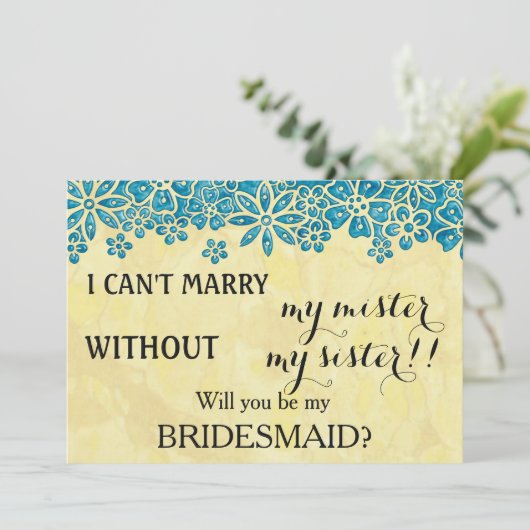 Bent u mijn bruidsmeisje? kaart (Staand voorkant)