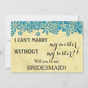Bent u mijn bruidsmeisje? kaart