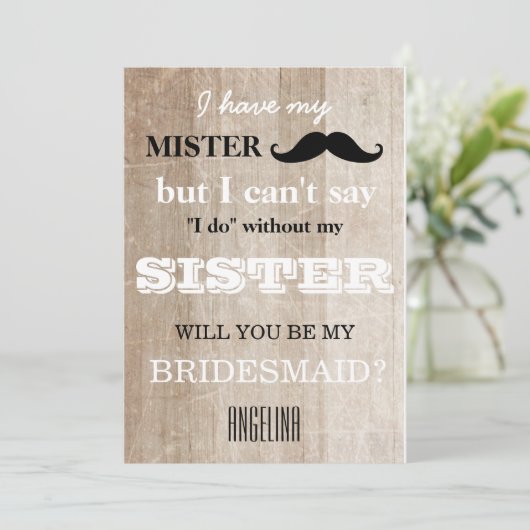 Bent u mijn bruidsmeisje? kaart (Staand voorkant)