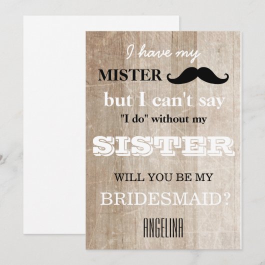 Bent u mijn bruidsmeisje? kaart (Voorkant / Achterkant)