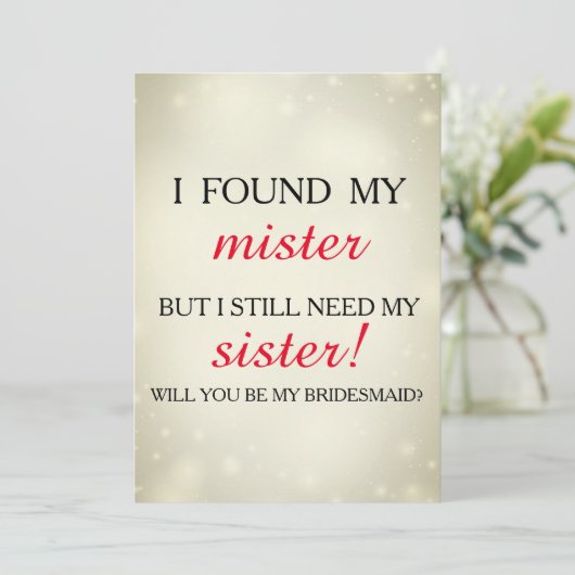 Bent u mijn bruidsmeisje? kaart (Staand voorkant)
