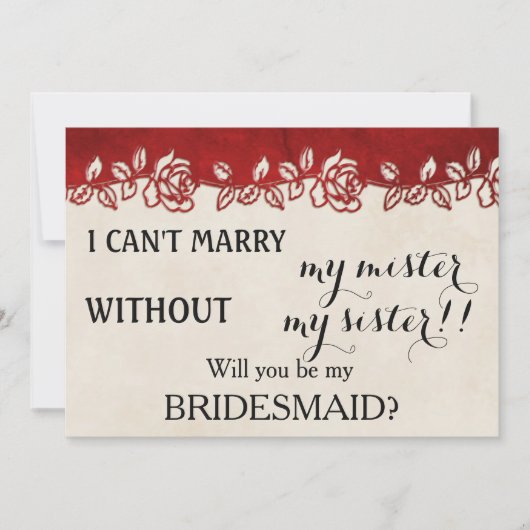 Bent u mijn bruidsmeisje? kaart (Voorkant)