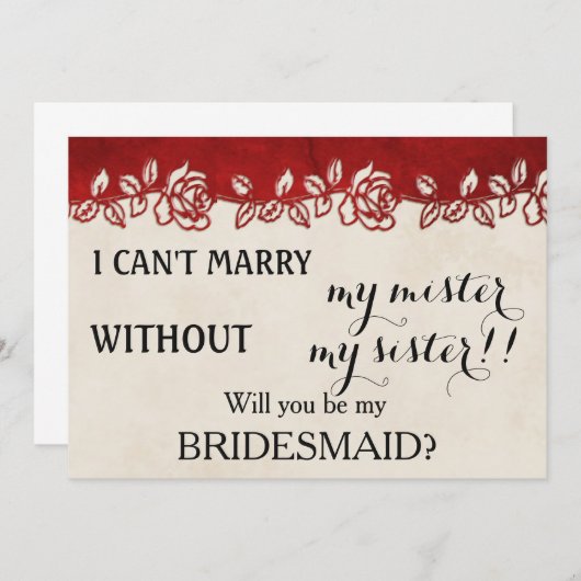 Bent u mijn bruidsmeisje? kaart (Voorkant / Achterkant)