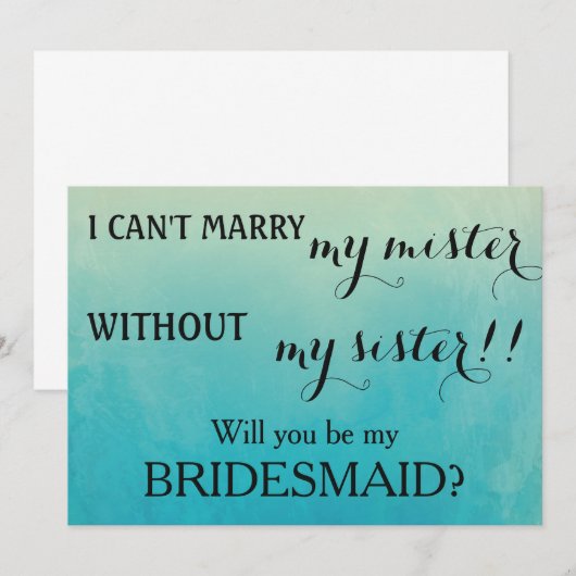 Bent u mijn bruidsmeisje? kaart (Voorkant / Achterkant)