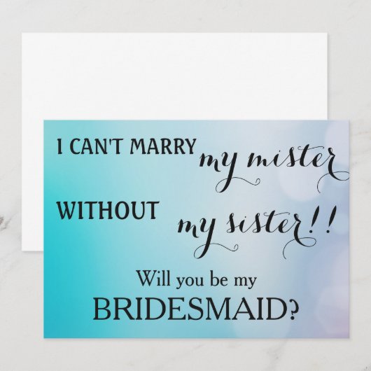 Bent u mijn bruidsmeisje? kaart (Voorkant / Achterkant)