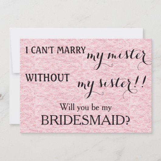 Bent u mijn bruidsmeisje? kaart (Voorkant)