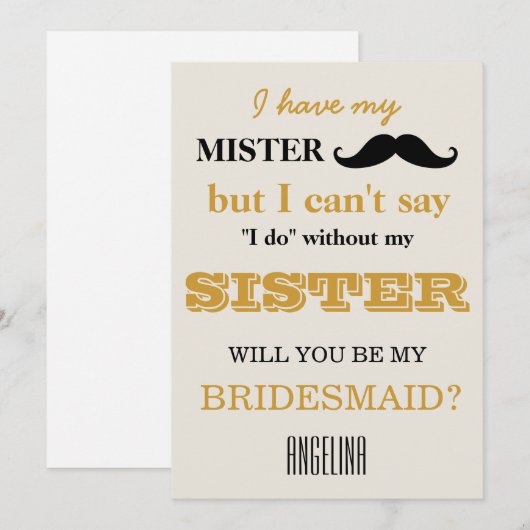 Bent u mijn bruidsmeisje? kaart (Voorkant / Achterkant)