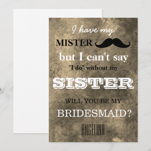 Bent u mijn bruidsmeisje? kaart (Voorkant / Achterkant)