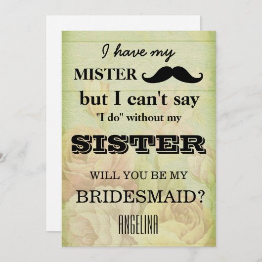 Bent u mijn bruidsmeisje? kaart (Voorkant / Achterkant)