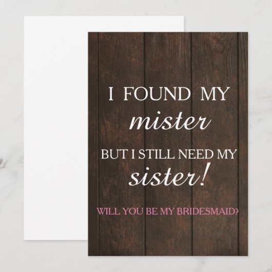 Bent u mijn bruidsmeisje? kaart (Voorkant / Achterkant)