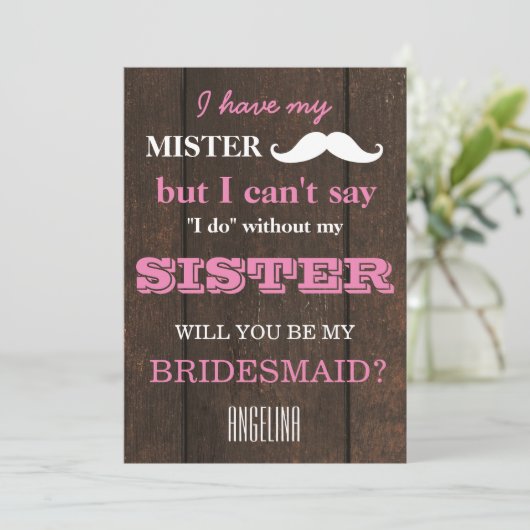 Bent u mijn bruidsmeisje? kaart (Staand voorkant)