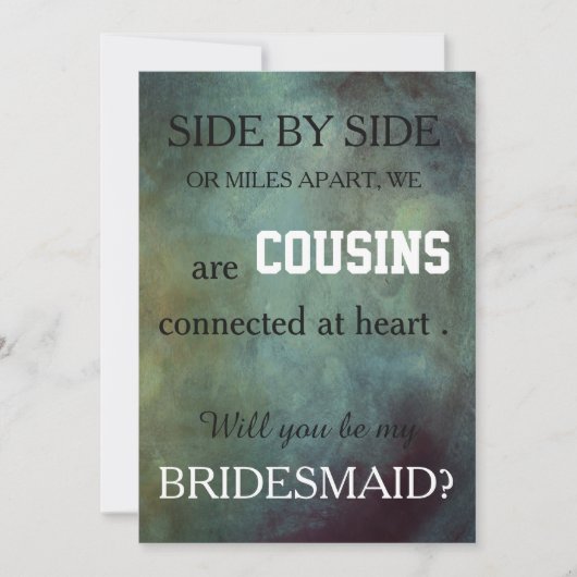 Bent u mijn bruidsmeisje? kaart (Voorkant)