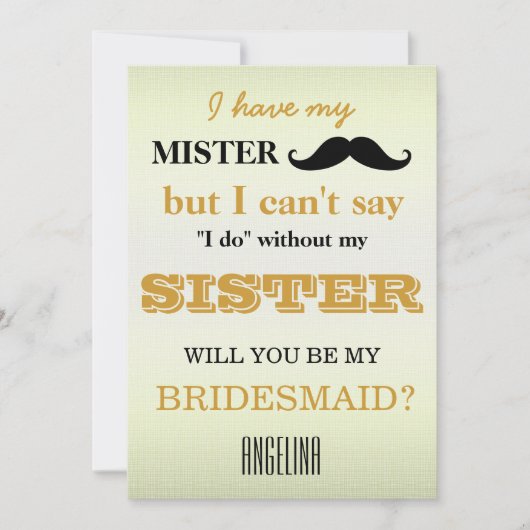 Bent u mijn bruidsmeisje? kaart (Voorkant)