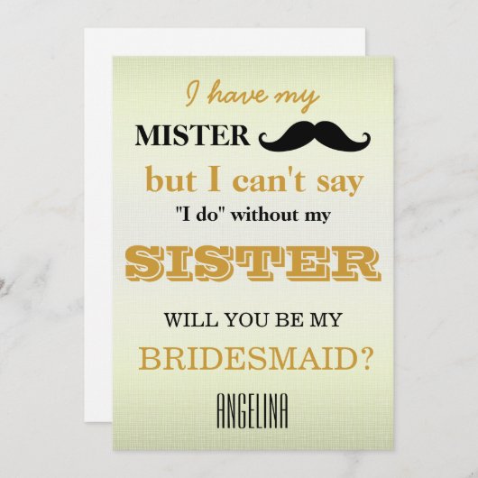 Bent u mijn bruidsmeisje? kaart (Voorkant / Achterkant)