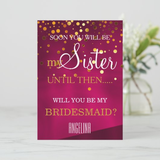 Bent u mijn bruidsmeisje? kaart (Staand voorkant)
