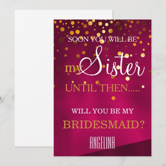 Bent u mijn bruidsmeisje? kaart (Voorkant / Achterkant)