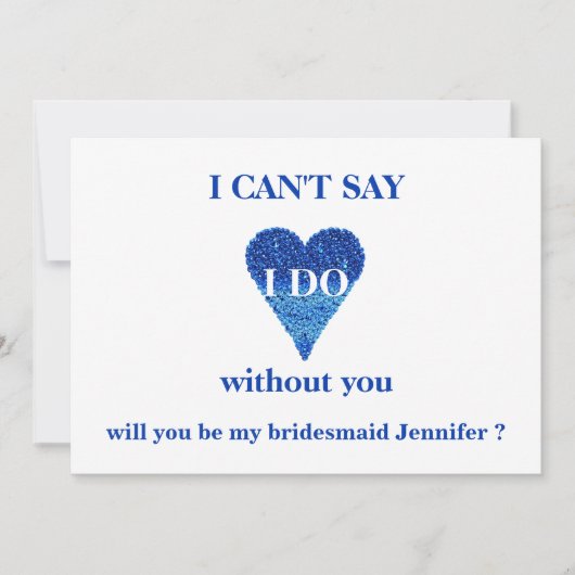 Bent u mijn bruidsmeisje? kaart (Voorkant)