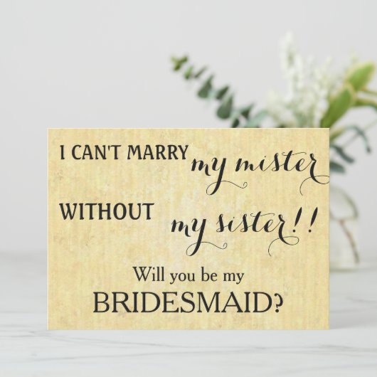 Bent u mijn bruidsmeisje? kaart (Staand voorkant)