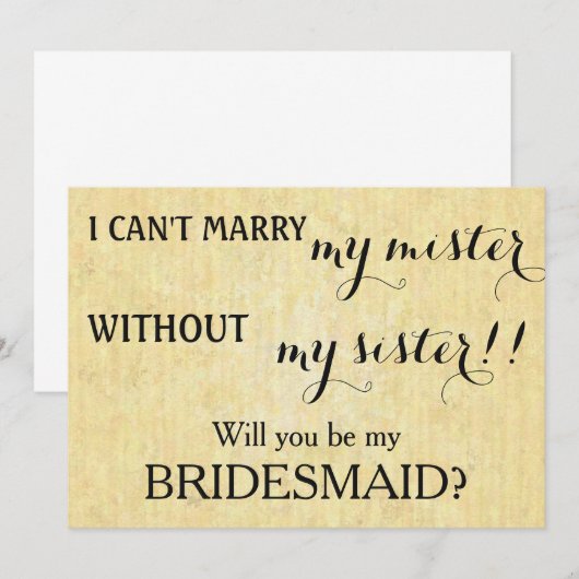 Bent u mijn bruidsmeisje? kaart (Voorkant / Achterkant)