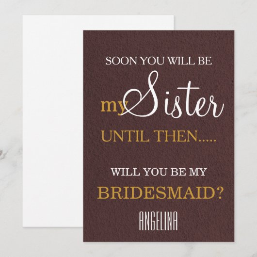 Bent u mijn bruidsmeisje? kaart (Voorkant / Achterkant)