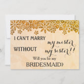 Bent u mijn bruidsmeisje? kaart (Voorkant)