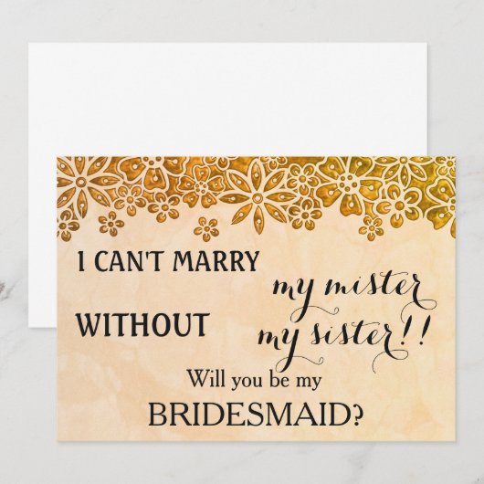 Bent u mijn bruidsmeisje? kaart (Voorkant / Achterkant)