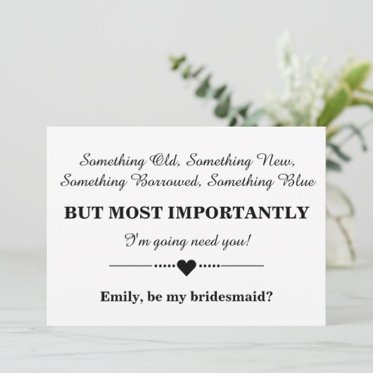 Bent u mijn bruidsmeisje? kaart (Staand voorkant)