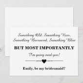 Bent u mijn bruidsmeisje? kaart (Voorkant / Achterkant)