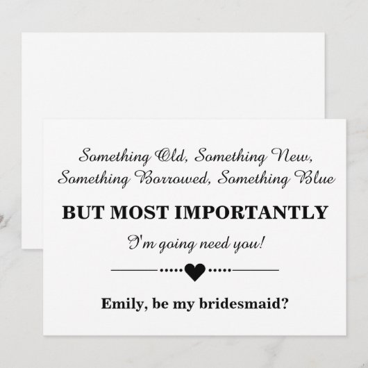 Bent u mijn bruidsmeisje? kaart (Voorkant / Achterkant)