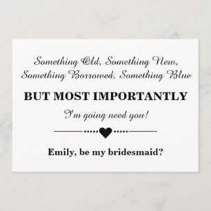 Bent u mijn bruidsmeisje? kaart