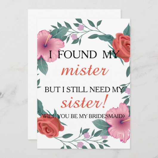 Bent u mijn bruidsmeisje? kaart (Voorkant / Achterkant)
