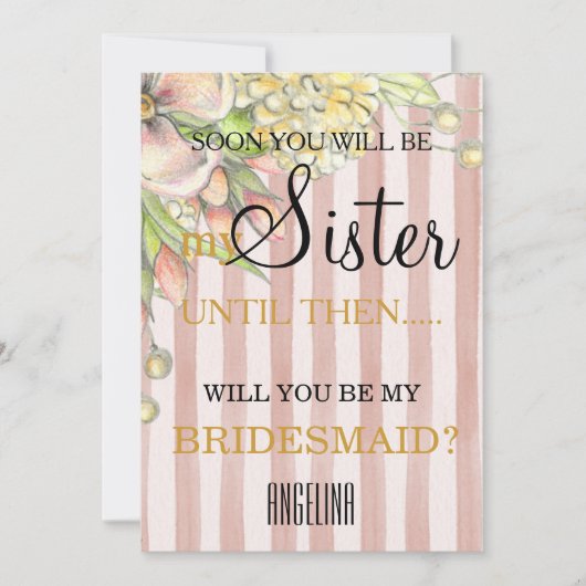 Bent u mijn bruidsmeisje? kaart (Voorkant)