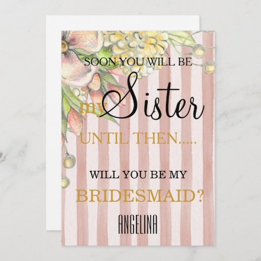 Bent u mijn bruidsmeisje? kaart (Voorkant / Achterkant)