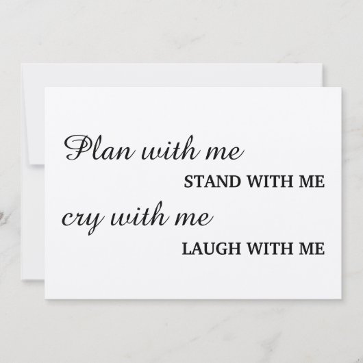 Bent u mijn bruidsmeisje? Kraft Kaart (Voorkant)