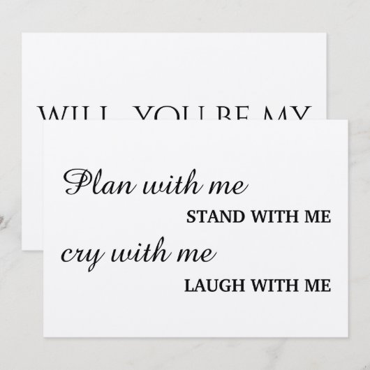 Bent u mijn bruidsmeisje? Kraft Kaart (Voorkant / Achterkant)