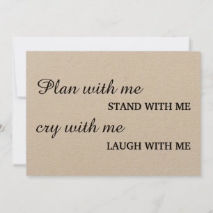 Bent u mijn bruidsmeisje? Kraft Kaart